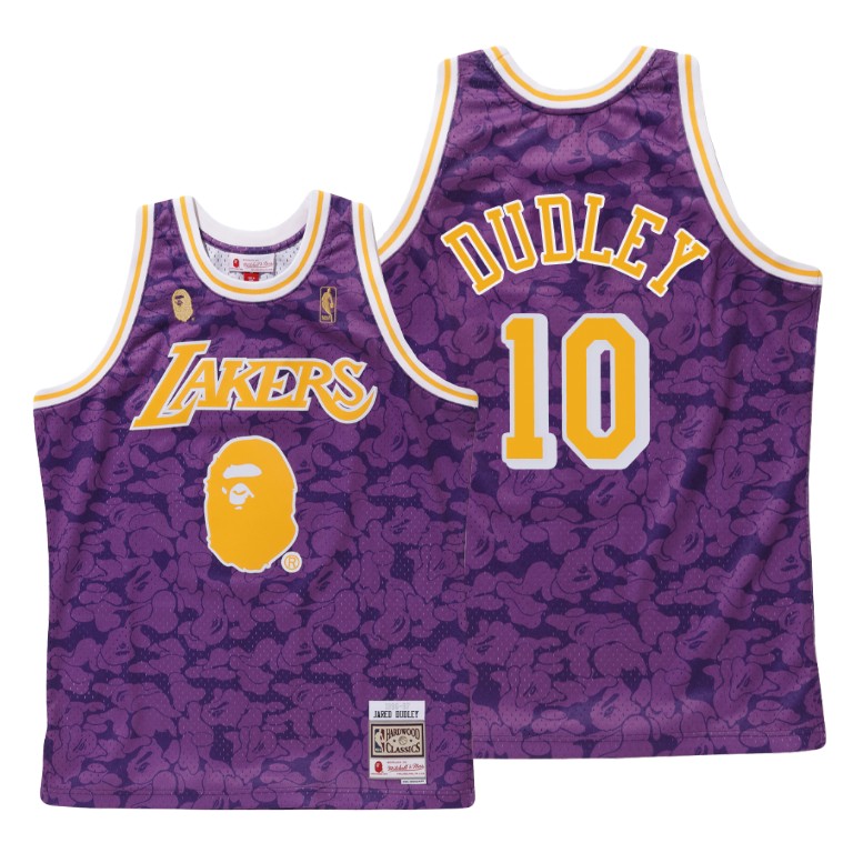 Men's Los Angeles Lakers Jared Dudley #10 NBA BAPE X Mitchell Hardwood Classics Purple Basketball Jersey TVZ1083SA